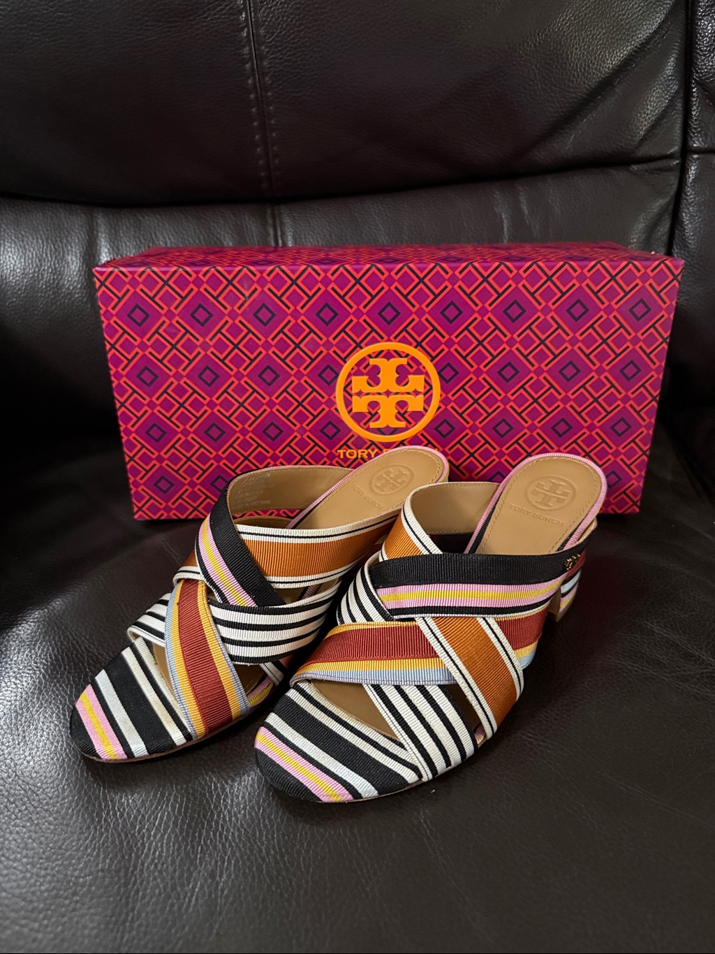 Tory Burch Graham Striped Sandals